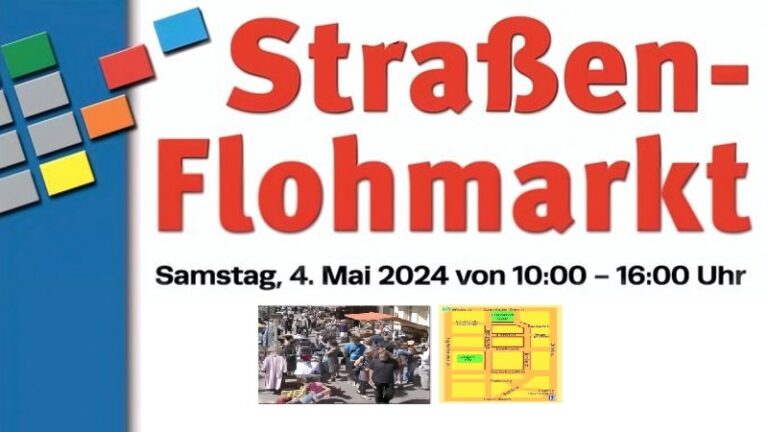Frühjahrs-Straßenflohmarkt im Klausenerplatz-Kiez am 04. Mai 2024 - Details siehe Plakat